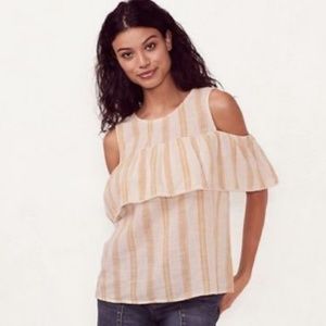Lauren conrad striped off shoulder ruffle top - XL
